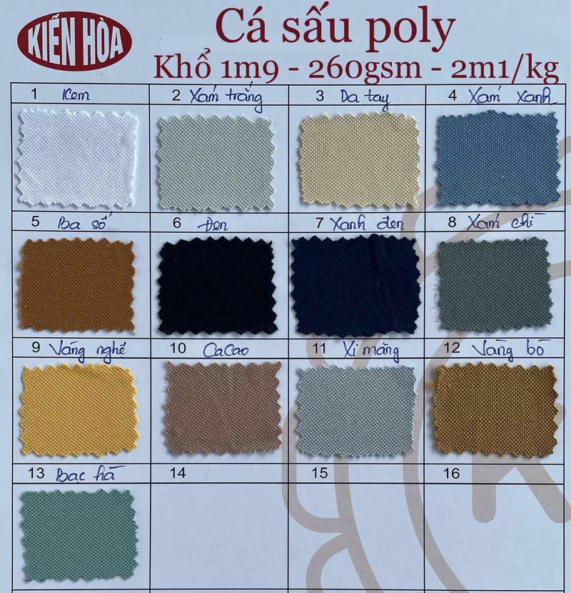 Bảng màu cá sấu poly