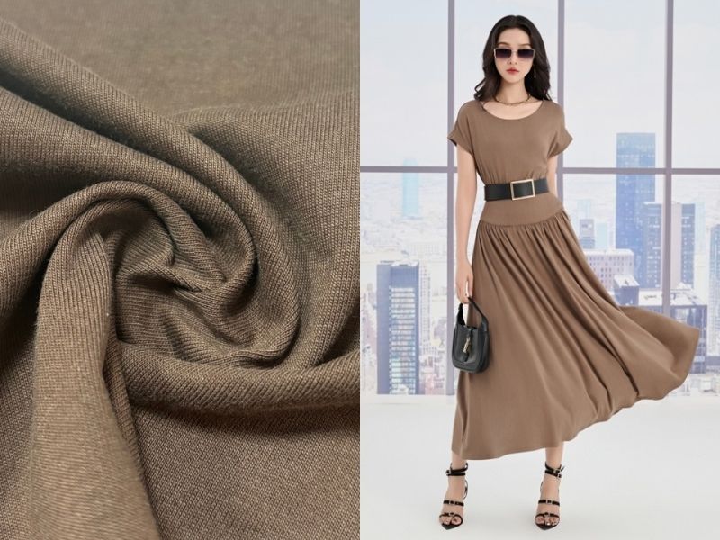 Chất thun cotton CVC may váy thời trang