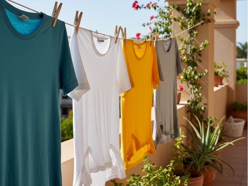 Phơi vải cotton thô ở nơi thoáng mát