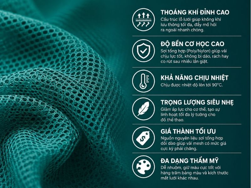 Ưu điểm của vải Mesh