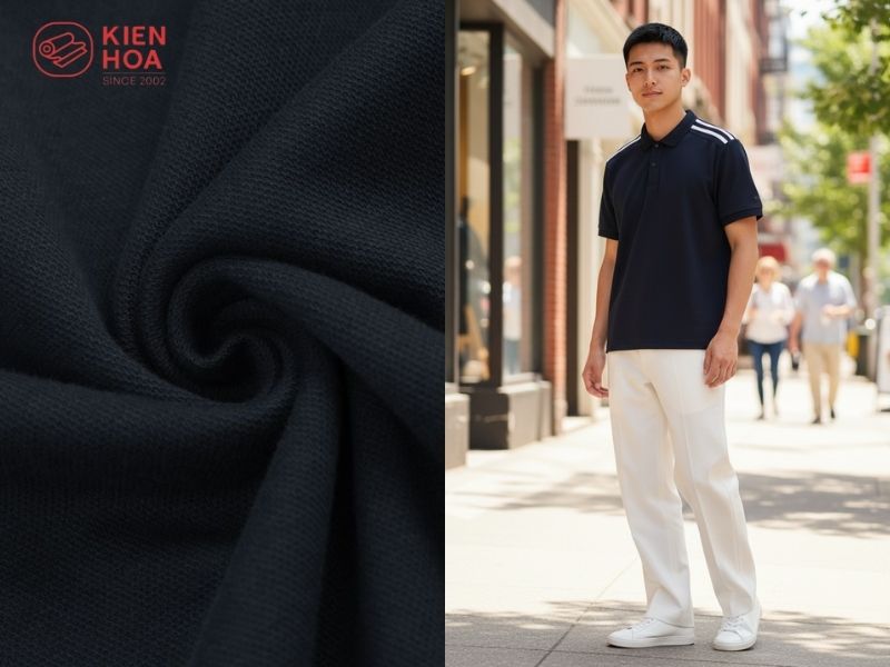 Vải cotton 100 may áo polo thời trang cao cấp