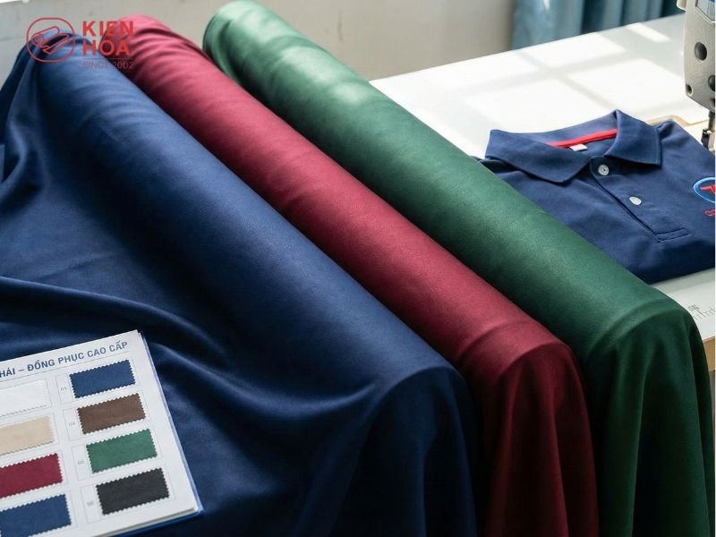 Vải poly thái cá sấu ứng dụng rộng rãi may đồng phục