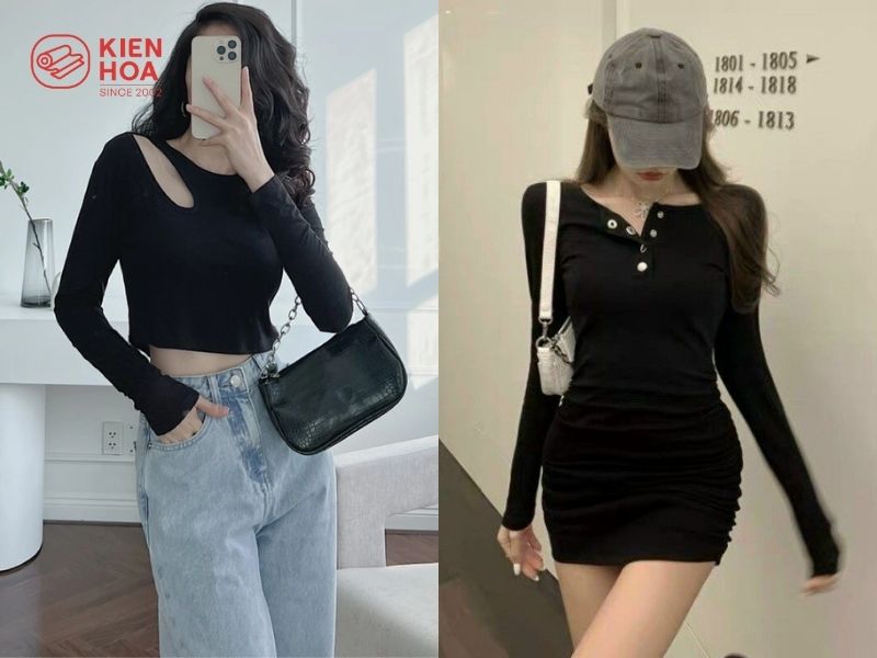 Vải thun tăm may đồ thời trang nữ