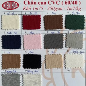 Bảng màu vải chân cua CVC