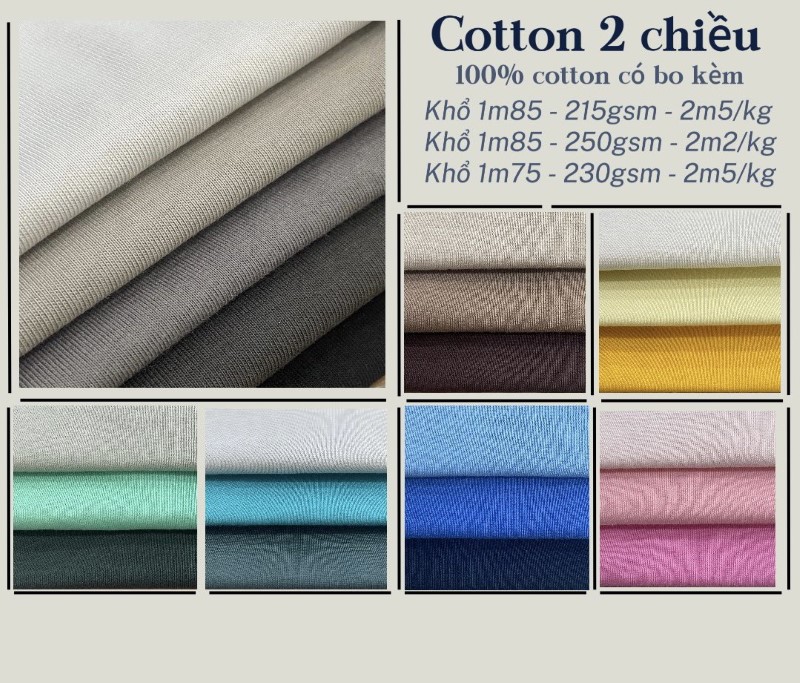 Màu vải thun cotton 2 chiều tại Kiến Hòa