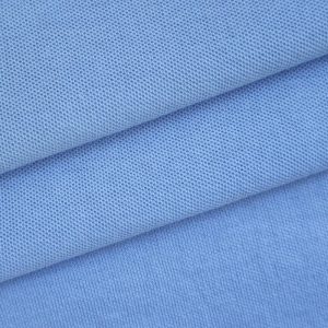 Vải cá sấu CVC 65/35 màu xanh