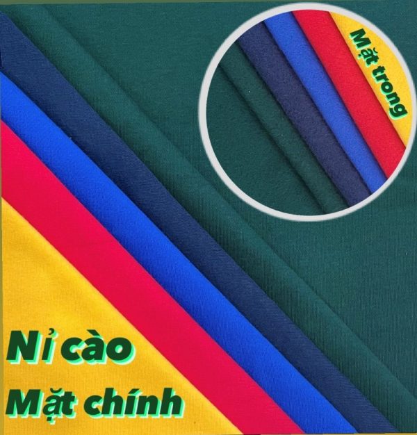 Vải nỉ cào cotton 100% đa dạng màu sắc