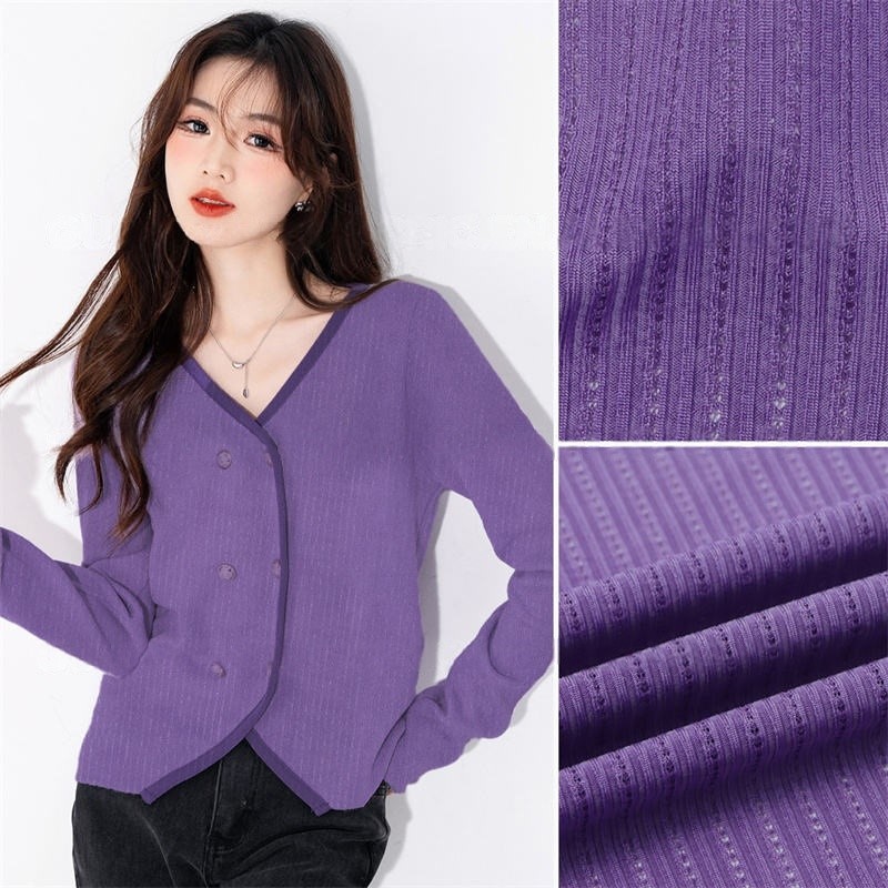 Vải thun gân may áo khoác mỏng
