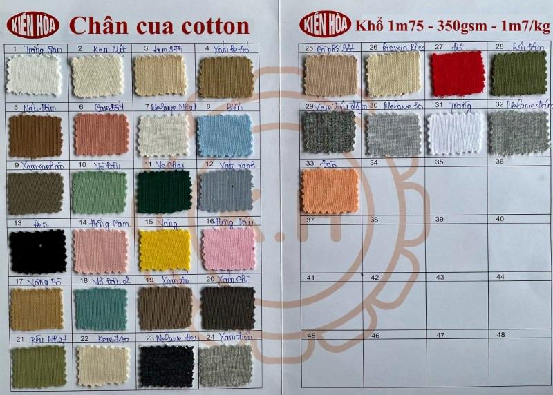 Bảng màu vải chân cua Cotton