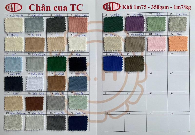 Bảng màu vải chân cua TC