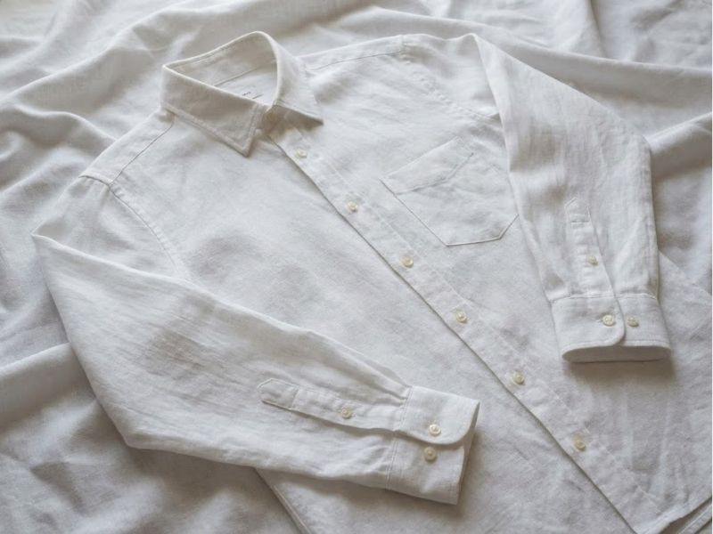 Vải cotton linen may áo sơ mi tay dài