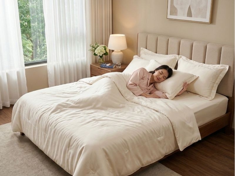 Ứng dụng cotton satin trong chăn, ga, gối