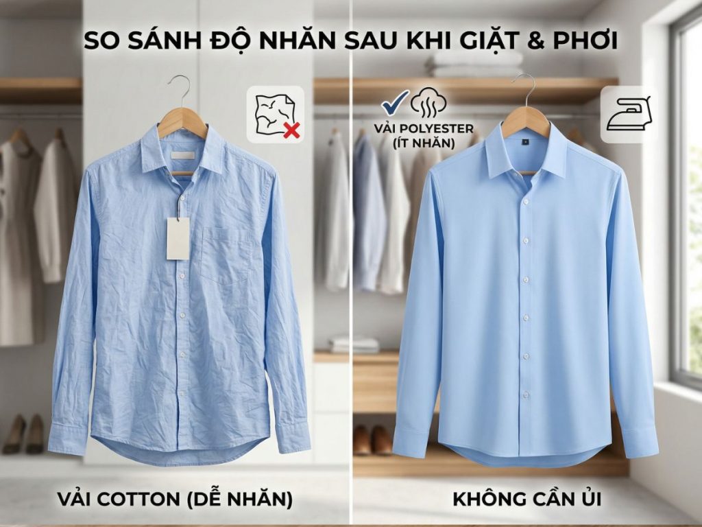 Vải poly chống nhăn tốt