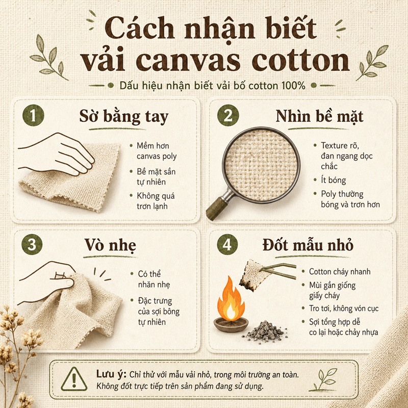 Cách nhận biết vải canvas cotton