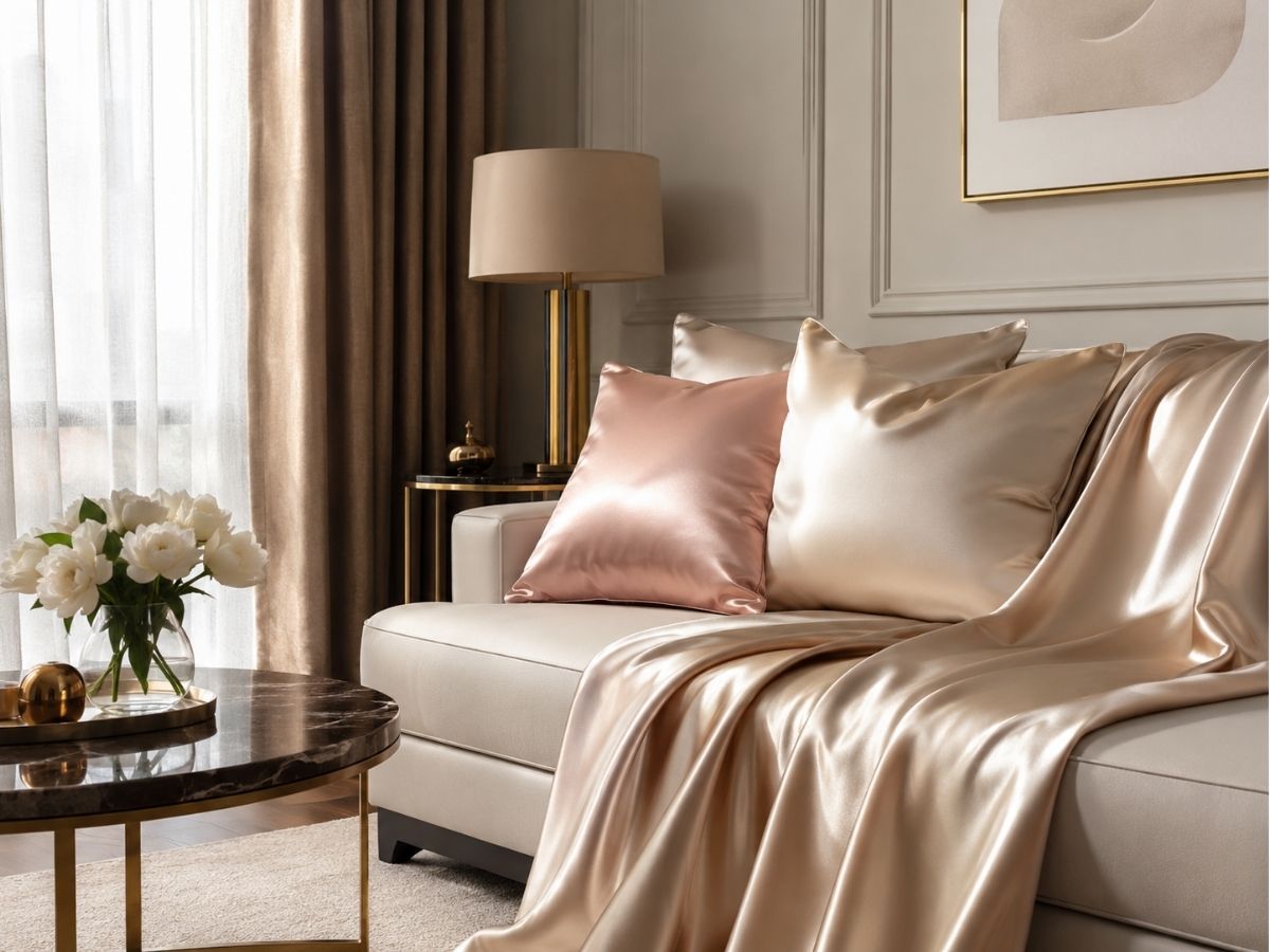 Ứng dụng của vải satin trong nội thất